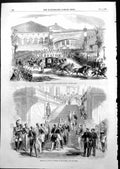 Antique Old Print Arrival King Sardinia Paris Reception King Tuileries 1855