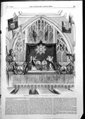 Original Old Antique Print Decoration Guildhall Lord Mayors Day West End 1855