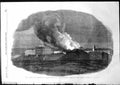 Old Print Siege Sebastopol Destruction Southern Part Large Barracks 1855 19th
