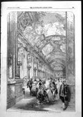 Original Old Antique Print Galerie Des Glaces Palace Versailles Paris 1855 19th