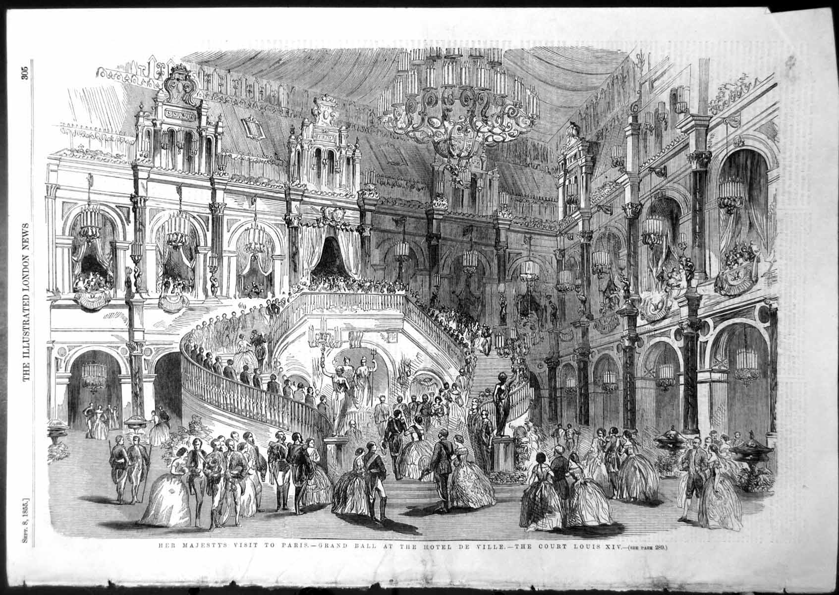 Old Queens Visit Paris Grand Ball Hotel De Ville Court Louis Xiv 1855 Victorian