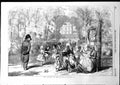 Antique Print Gardens Tuileries Paris Families Relaxing Girls Skipping 1855