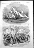 Antique Old Print Lowestoft Regatta Review Yachts L'Etoile Du Nord Opera 1855