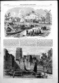 Antique Old Print Opening Dutch Rhenish Railway High Street Rotterdam 1855 19th