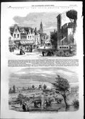 Old Antique Print Opening Dutch Rhenish Railway Gouda Zyde P;Aas Per 1855 19th