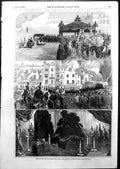 Old Antique Print Funeral Lord Raglan Landing Procession Lying State 1855 19th