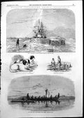 Antique Old Print Captain Collinsons Arctic Expedition Hms Enterprise 1855 19th