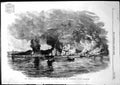 Original Old Antique Print Burning Kertch Sketched Deck Transport Trent 1855