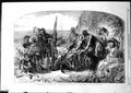 Old Antique Print Cotrast A Solomon Poor Family Rich Lady Wheelchair 1855 19th