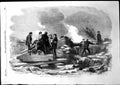 Original Old Antique Print Before Sebastopol Day Under Fire Green Hill 1855