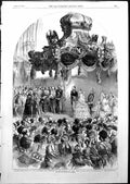 Antique Old Print Reception Emperor Empress French Lord Mayor Guildhall 1855