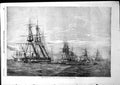 Antique Old Print Departure Flying Squadron Baltic Fleet Spithead Kiel 1855