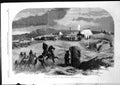 Original Old Antique Print Band Playing French Camp General Canrobert 1855 19th
