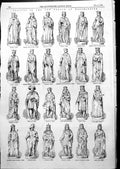 Old Print Statues New Palace Westminster William 11 HenryJames1855