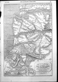 Antique Print Map River Alma Balaklava Advance Allied Armies Black Sea 1855