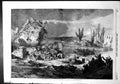 Antique Old Print Inundation Lyons Gustave Dore Rescueing People Boat 1856 19th