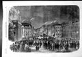 Old Antique Print Peace Illuminations Waterloo Place Crowds Gathered 1856 19th