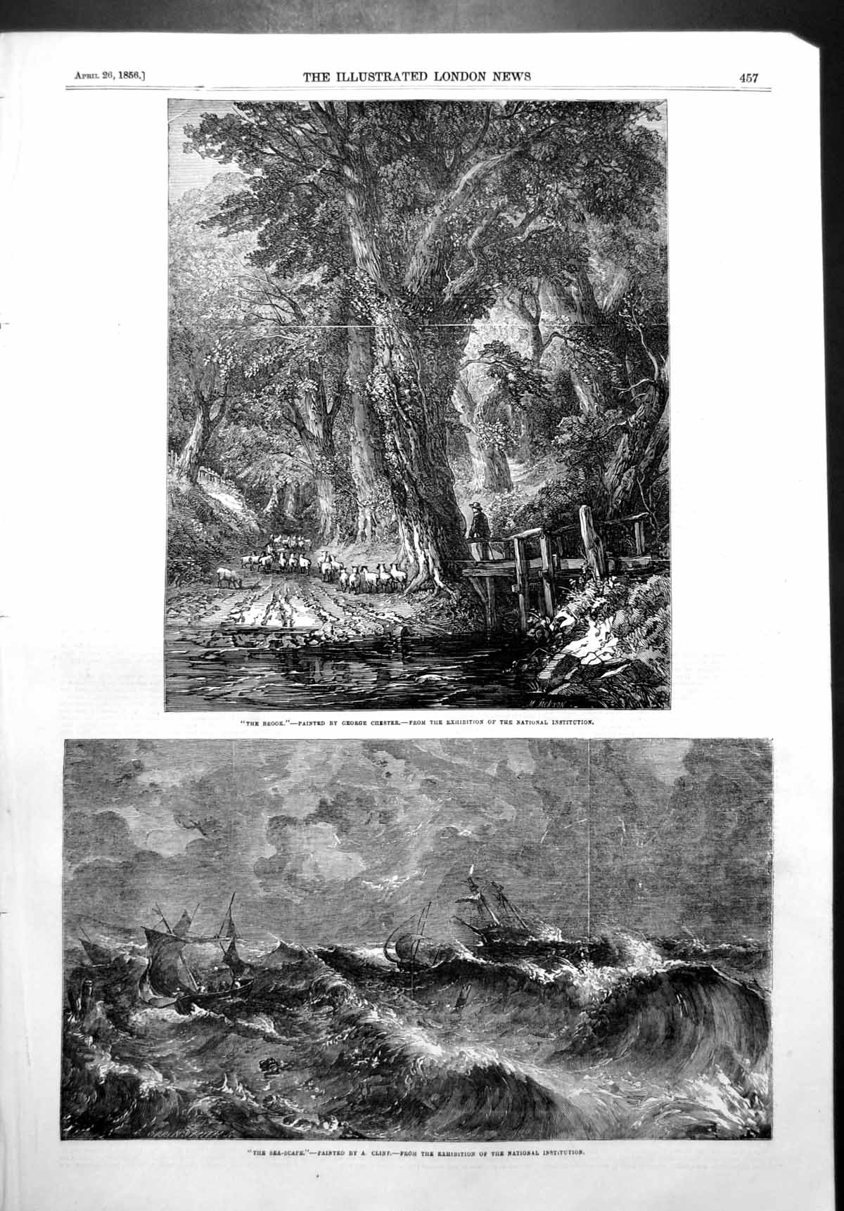 Old Brook George Chester Sea Scape A Clint National Institution 1856 Victorian