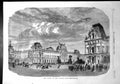 Original Old Antique Print New Court Louvre Paris Great Square Carrousel 1856