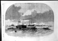 Original Old Antique Print Gun Boat Flotilla Off Rhyde Isle Wight 1856 19th