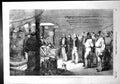Original Old Antique Print Sunday Morning Service Baltic Fleet Carmichael 1856