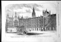Original Old Antique Print Peers Front New Palace Westminster Exterior 1856
