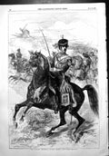 Original Old Antique Print French Imperial Guard Horse Artillery 1856 Victorian