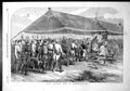 Original Old Antique Print Grand Military Mass Olmutz Emperors Altar Tent 1853