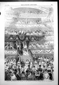 Antique Print Visit Emperor Empress French Boulogne Grand Ball Theatre 1853