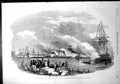 Original Old Antique Print Reception Her Majesty Kingstown Royal Salute 1853