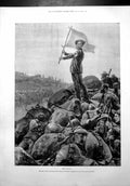 Antique Old Print Boer Tactics Abuse White Flag Enemy Met Reprobation 1899 19th