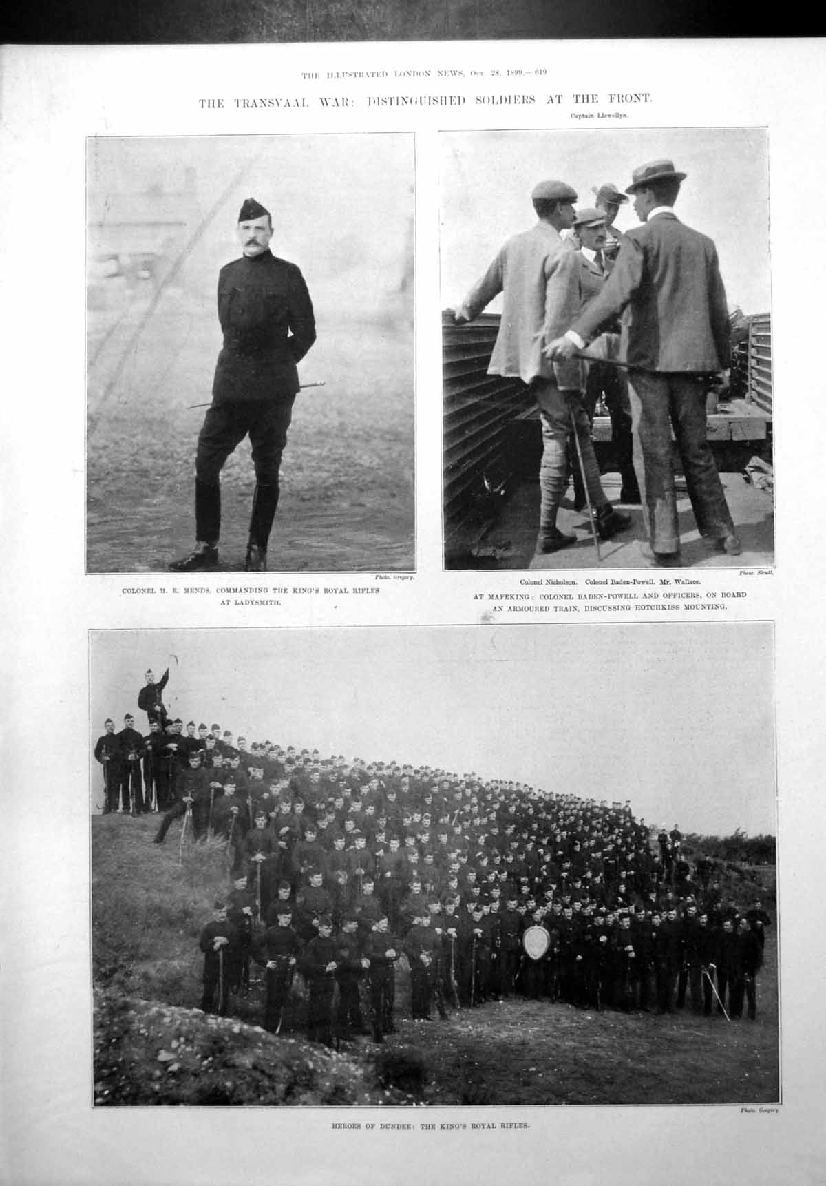 Antique Old Print Transvaal War Distinguised Siers Cols Mends Nicholson 1899