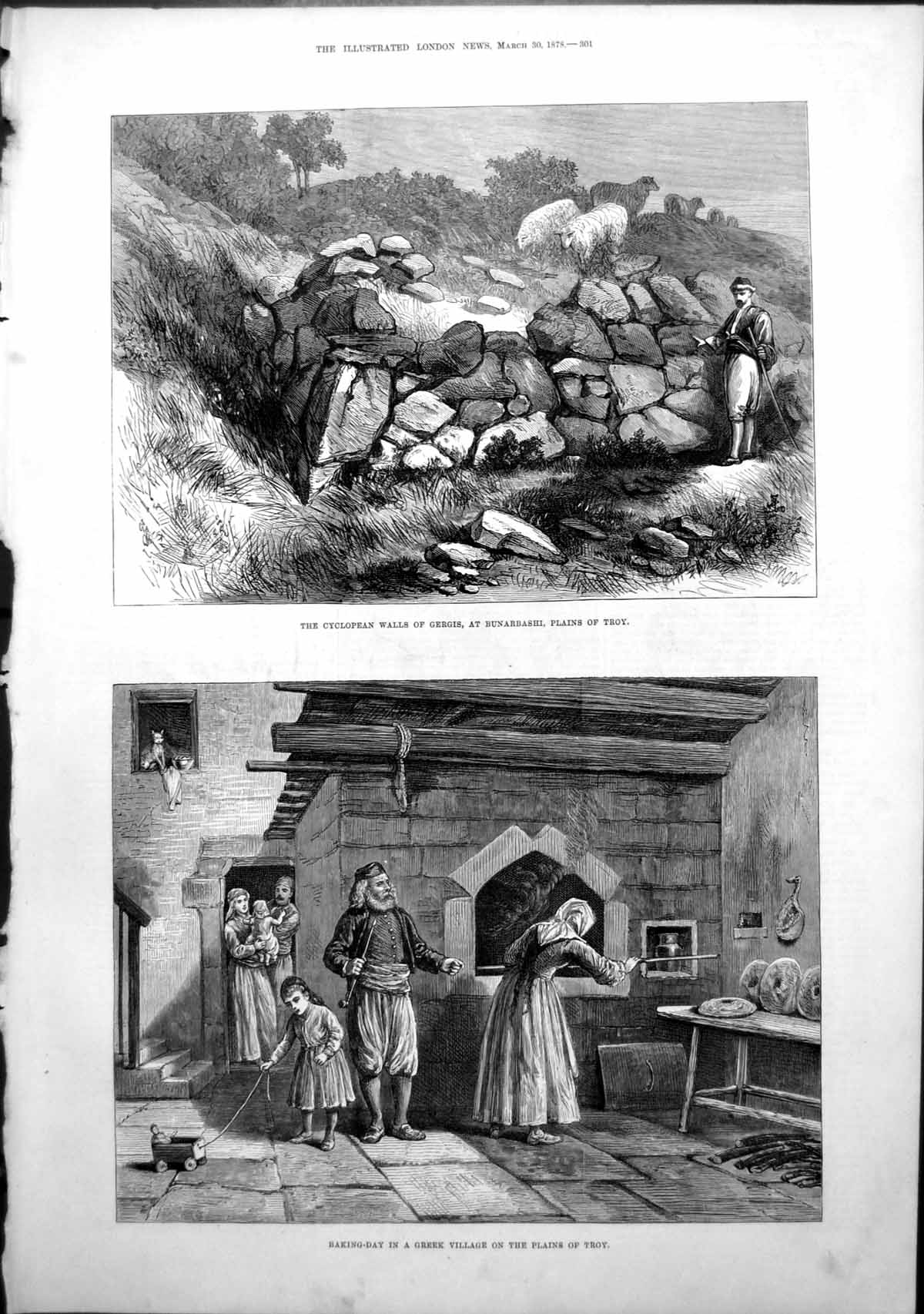 Old Cyclopean Walls Gergis Plains Troy Baking Day Greek Village 1878 Victorian