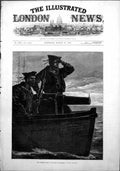 Original Old Antique Print British Fleet Sea Marmora Sailors Look Out 1878 19th