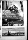 Old Antique Print Gatling Gun Used Navy Maidens Tower Constantinople 1878 19th