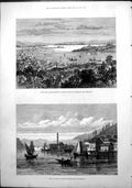 Antique Old Print Constantinople Princes Islands Port Halki Sea Marmora 1878