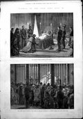 Antique Print Funeral Pope Pius Ix Private Lying State Vatican Public 1878 19th