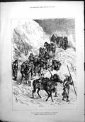 Original Old Antique Print War Russian Troops March Snowstorm 1878 Victorian