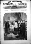 Original Old Antique Print Cardinal Camerlengo Verifying Death Pope 1878 19th
