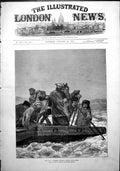 Original Old Antique Print War Russian Express Crossing Danube Siers Horse 1878