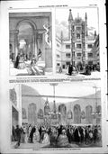 Original Old Antique Print Oxford Gallery Divinity Schools Gate Reception 1854