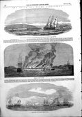 Antique Print Black Sea Fleet Bombardment Capture Burning Redout Kaleh 1854