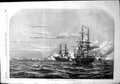 Original Old Antique Print Bombardment Odessa Battle Ships Bay 1854 Victorian