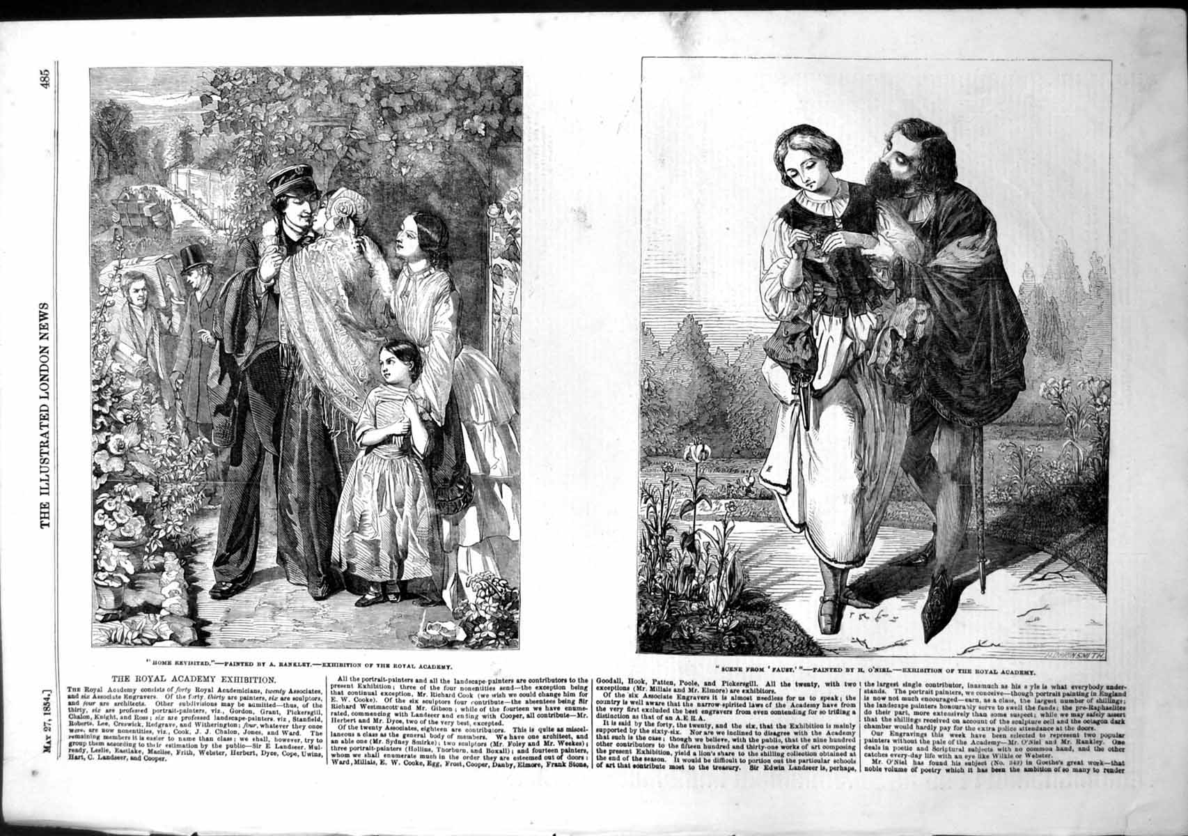 Old Home Revisited A Rankley Scene Faust H O'Niel Royal Academy 1854 Victorian