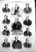 Old Antique Print Fast Day Sermons Archbishop Canterbury Rev Howarth 1854 19th
