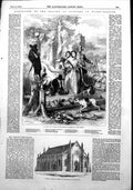 Antique Print Hudibras Ralpho Stocks J Gilbert Church Sealkote Punjaub 1854