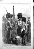 Antique Old Print Troops War British Infantry Guards Cstreams Grenadiers1854