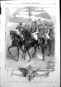 Antique Print Emperor Nicholas Grand Duke Alexander Staff St Petersburg1854