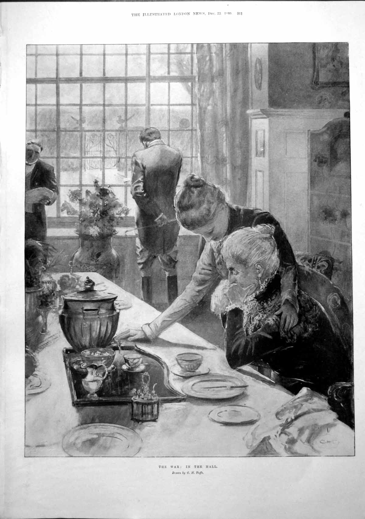 Old Antique Print War Hall C Taffs Transvaal War Trenches Mafeking 1899 19th