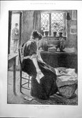 Old Antique Print War Cottage Gunning King Black Watch Guard Colours 1899 19th